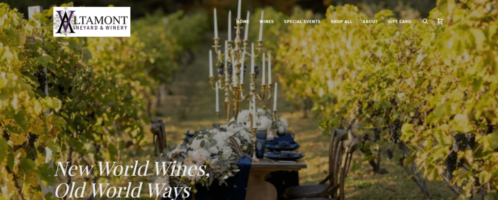 Homepage of Altamont Vineyard & Winery / altamontwinery.com