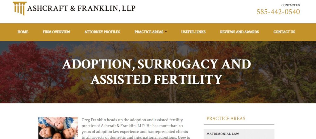 Homepage of Ashcraft Franklin & Young
Link: https://www.afylaw.com/practice-areas/adoption/