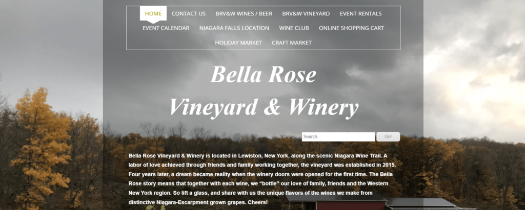 Homepage of Bella Rose Vineyard & Winery / bellarosewinery.com