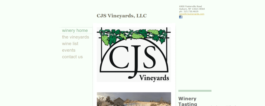 Homepage of CJS Vineyards / cjsvineyards.com