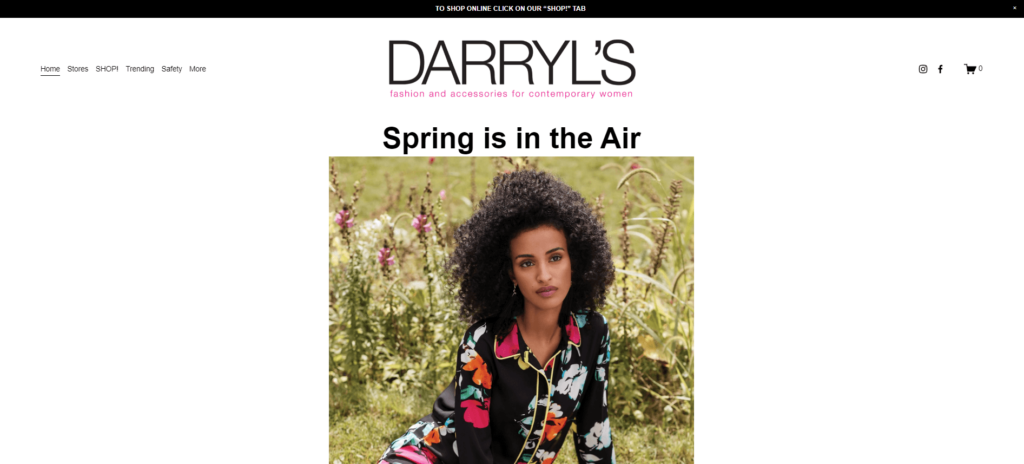 Homepage of Darryl's Boutique NYC / darrylsny.store