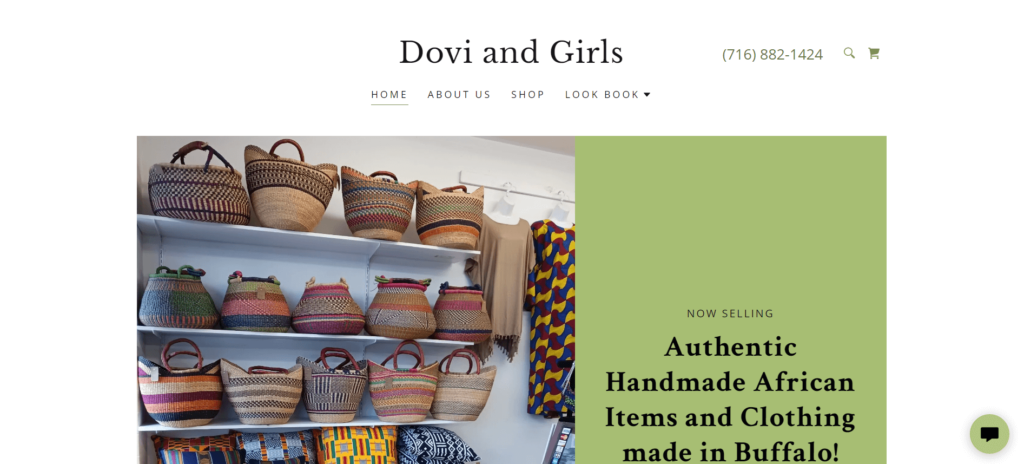 Homepage of Dovi and Girls African Market / doviandgirls.com