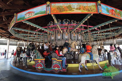Carousel ride at Forest Park Carousel Amusement Park / Flickr / Forest Park 
Link: https://flic.kr/p/fbHwMJ 
