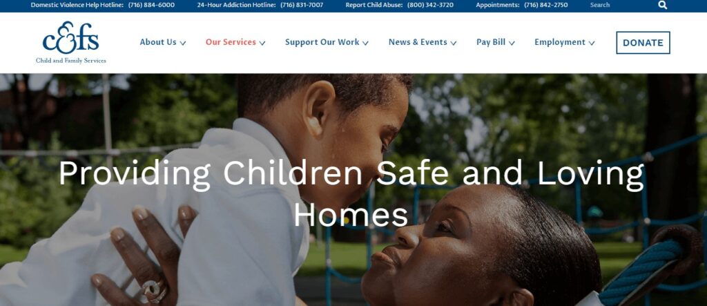 Homepage of Foster care and Adoption website 
Link: https://cfsbny.org/our-services/foster-care-adoption/