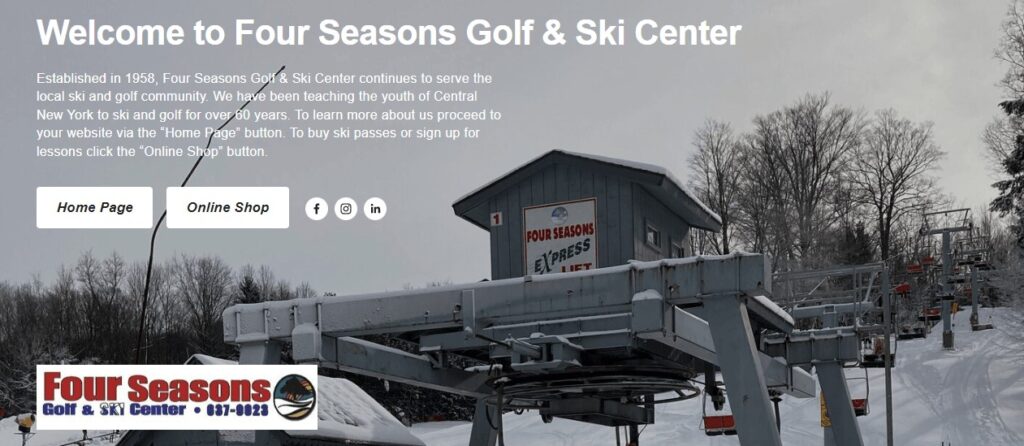 Homepage of website Four Seasons Golf and Ski Centre 
Link:  https://www.fourseasonsgolfandski.com/