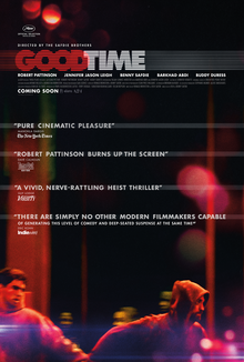 Official Movie Poster for Good Time / Wikipedia / Copyright belongs to A24. Benny Safdie and Josh Safdie
Link: https://en.wikipedia.org/wiki/File:Good_Time_(film).png