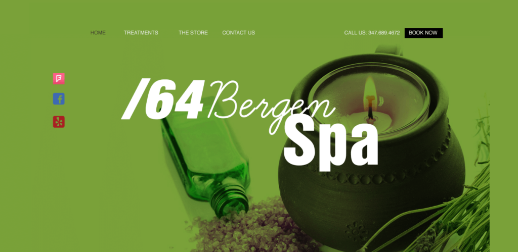 Homepage of 64 Bergen Spa website / 64bergenspa.com