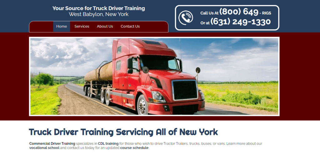 Homepage of Commercial Driver Training
URL: https://www.commercialdrivertraining.info