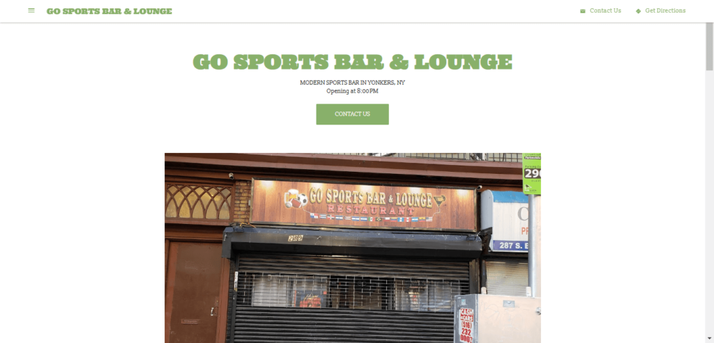 Homepage of Go Sports Bar & Lounge website / gosportsbarlounge  
