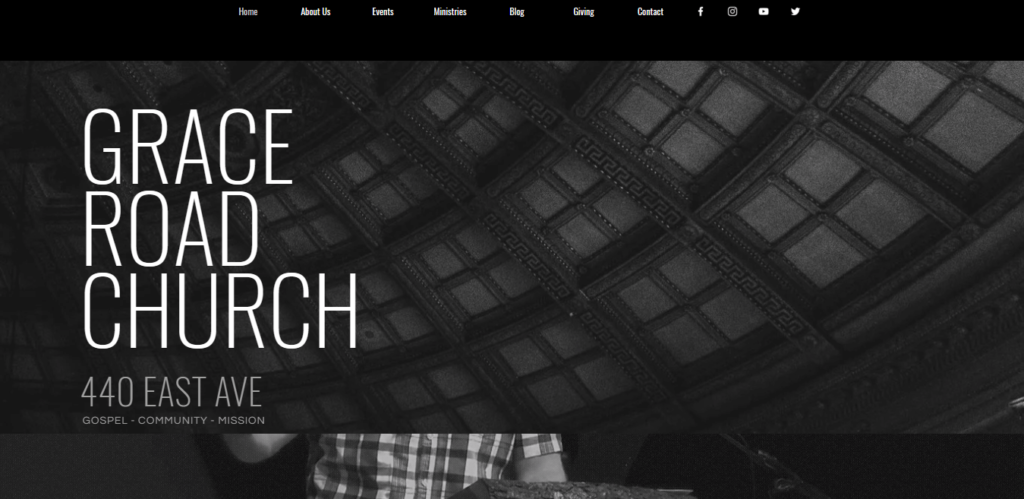 Homepage of Grace Road Church website / graceroadchurch.org 