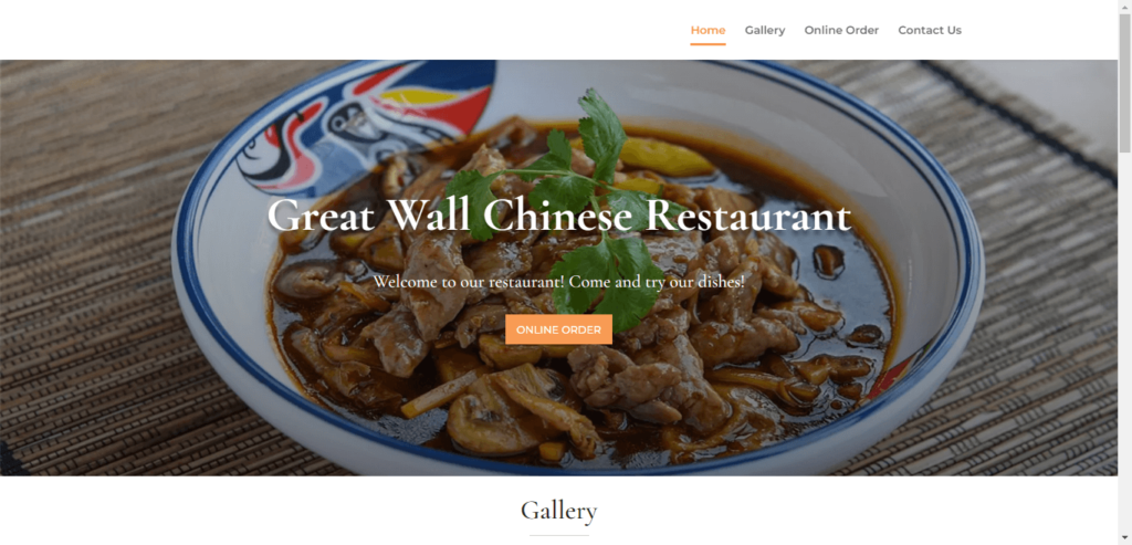Homepage of Great Wall Chinese Restaurant website / greatwallcanandaigua.com 