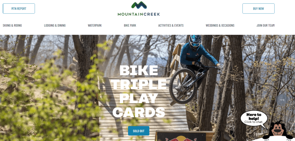 Homepage of Mountain Creek
URL: https://mountaincreek.com