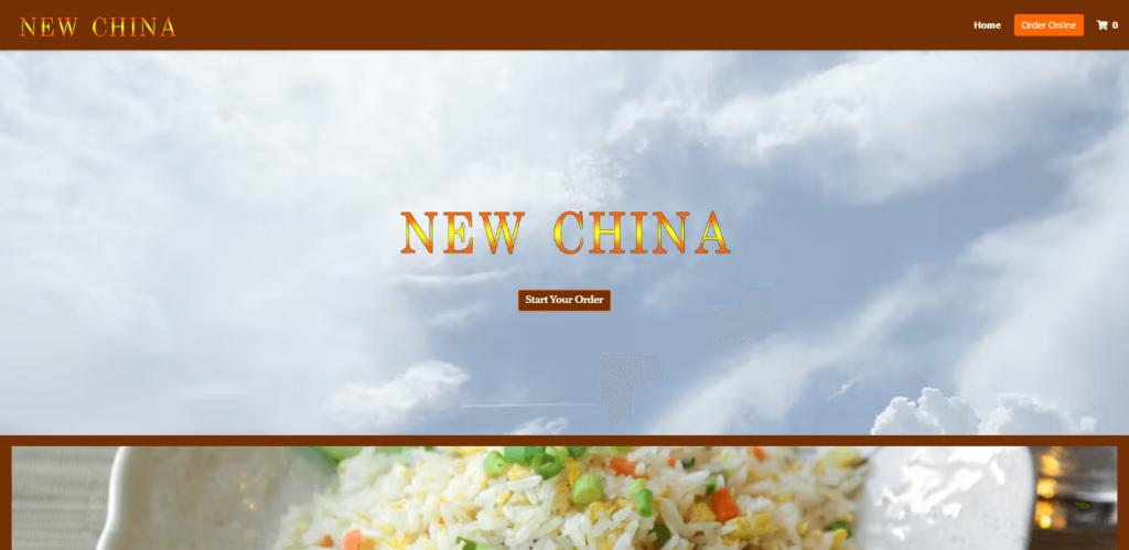 Homepage of New China website / newchinamiddletownny.com 