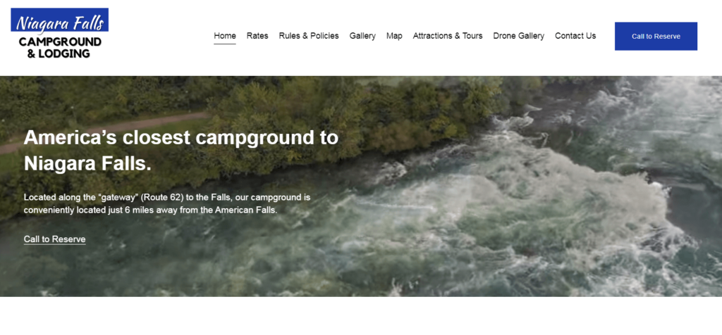 Homepage of Niagara Falls Campground
URL: https://www.niagarafallscampground.com