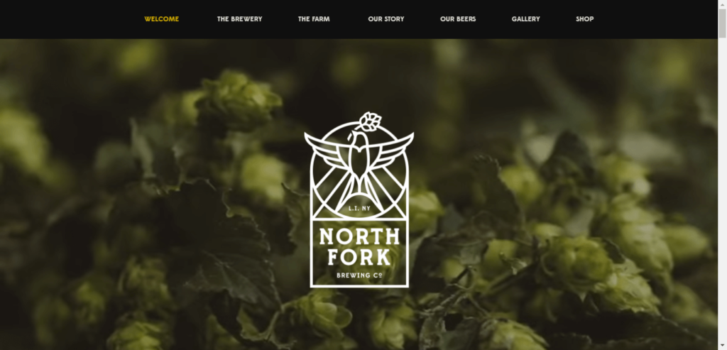 Homepage of North Fork Brewing Co. website / northforkbrewingco.com