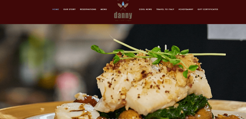 Homepage of Osteria Danny website / osteriadanny.com