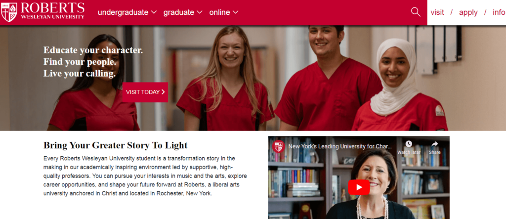 Homepage of RWU
URL: https://www.roberts.edu