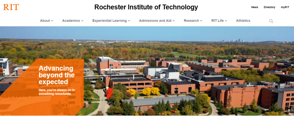 Homepage of Rochester Institute of Technology
URL: https://www.rit.edu