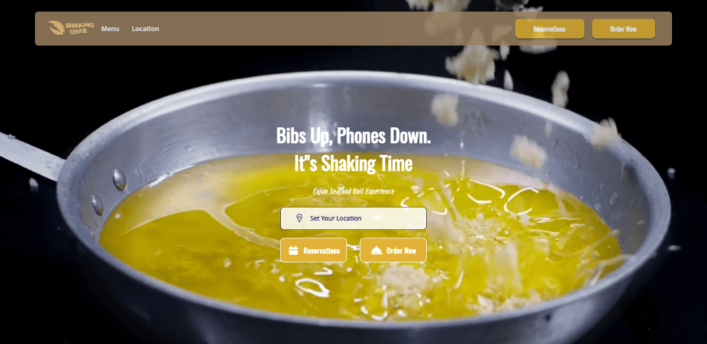 Homepage of Shaking Crab (Hell’s Kitchen) website / shakingcrab.com 
