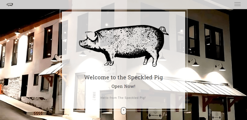 Homepage of Speckled Pig Brewing Co. website / speckledpigbrewery.com