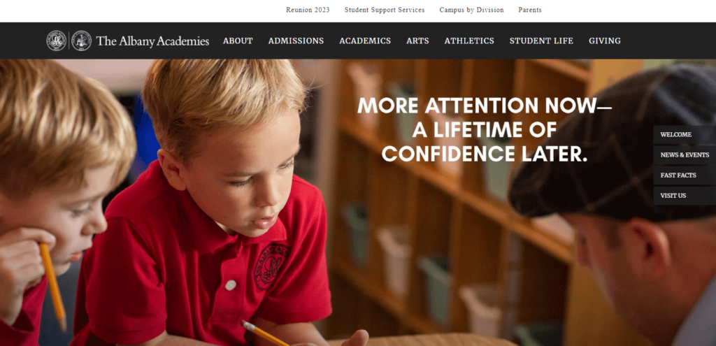 Homepage of The Albany Academy 
URL: https://www.albanyacademies.org