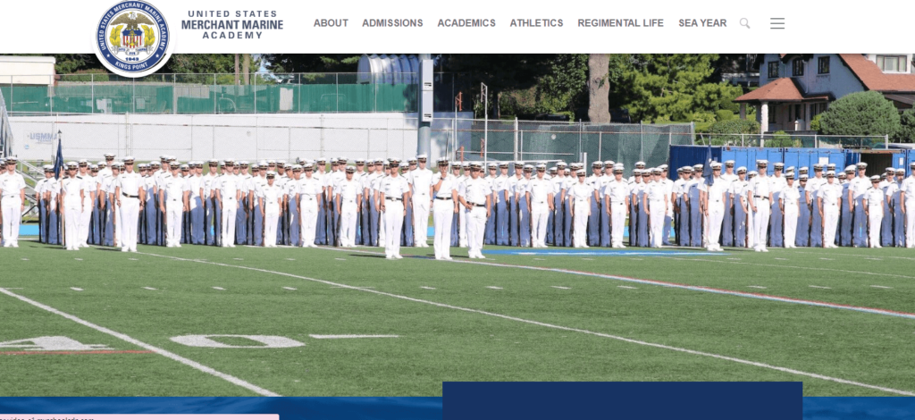 Homepage of United States Merchant Marine Academy 
URL: https://www.usmma.edu