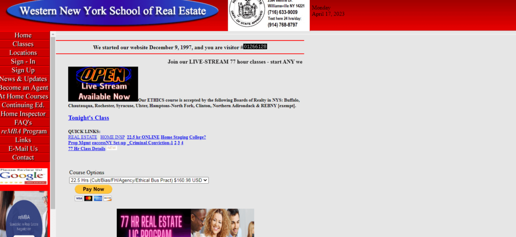 Homepage of WNYS
URL: https://www.wnyschoolofrealestate.org