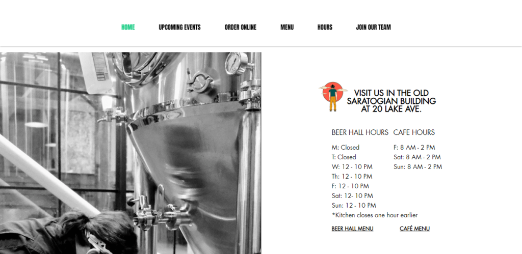 Homepage of Walt & Whitman Brewing Company website / waltandwhitmanbrewing.com 