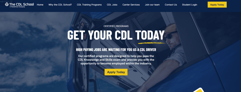 Homepage of the CDL School
URL: https://www.cdlschool.com