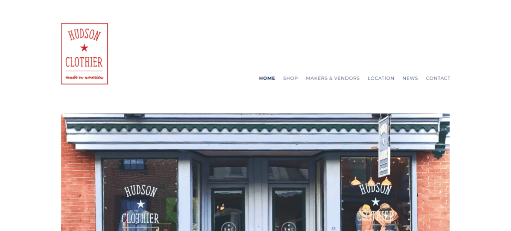 Homepage of Hudson Clothier / hudsonclothier.com