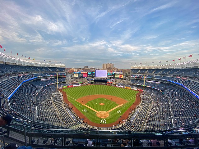 Interior view of the Yankee Stadium / Wikipedia / Andrew Nyr 
Link: https://en.wikipedia.org/wiki/Yankee_Stadium#/media/File:YankeeStadium-9-21-22-1.jpg 

