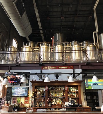 Interior view of C.H Evans Brewing Co / Flickr / Duck Shack 
Link: https://flic.kr/p/2mJM9BS 
