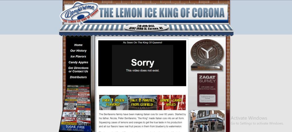 Homepage of Lemon Ice King of Corona / lemonicekingofcorona.com