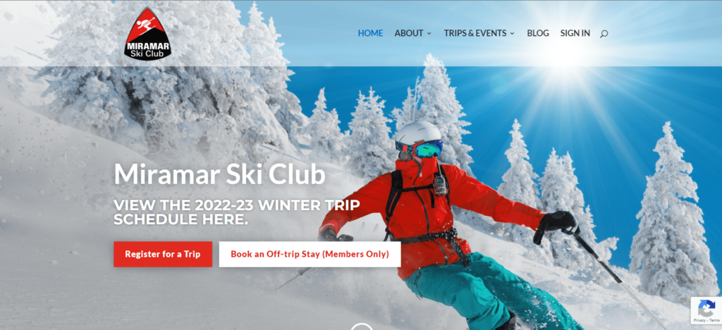 Homepage of Miramar Ski Club / miramar.org
