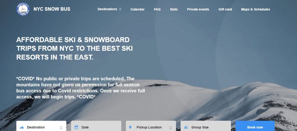 Homepage of NYC Snow Bus - Ski & Snowboard Trips
Link: https://www.nycsnowbus.com/