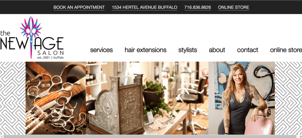 Homepage of New Age Hair Salon Buffalo / thenewagesalon.com