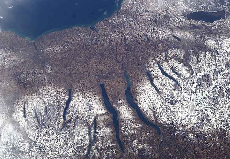 Space View of New York's Finger Lakes / Wikimedia Commons / NASA
Link: https://commons.wikimedia.org/wiki/File:New_York%27s_Finger_Lakes.jpg
