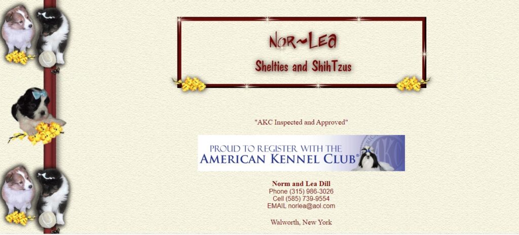 Homepage of Nor~Lea Shelties & Shih Tzu's of New York 
Link: https://norleashelties.net/