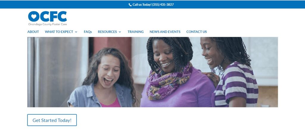 Homepage of Onondaga County Foster Care
Link: https://www.onfostercare.org/