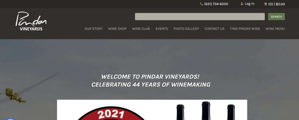Homepage of Pindar Vineyards / pindar.net