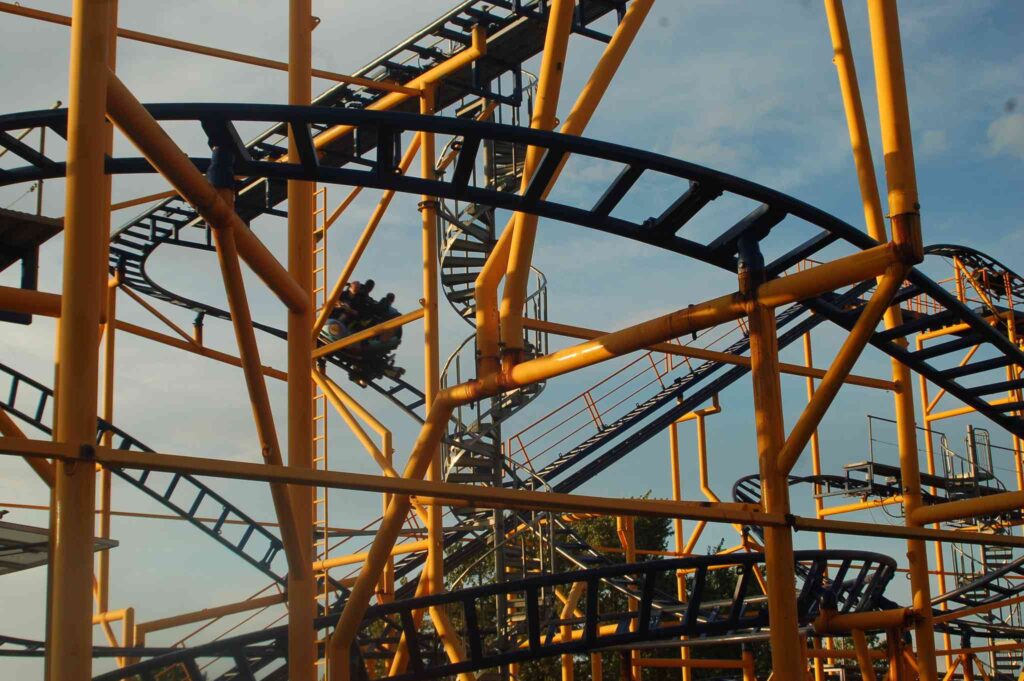 Roller coaster at Seabreeze Amusement Park / Flickr / Michelle Bradley
Link: https://www.flickr.com/photos/mishbradley/2800318161/in/photolist-5gsn2B