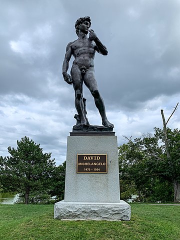 Statue of David at Delaware Park / Wikipedia / Kenneth C. Zirkel 
Link: https://en.wikipedia.org/wiki/Delaware_Park%E2%80%93Front_Park_System#/media/File:Statue_of_David_in_Delaware_Park,_Buffalo.jpg 
