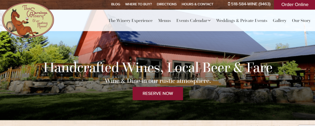 Homepage of The Saratoga Winery / thesaratogawinery.com