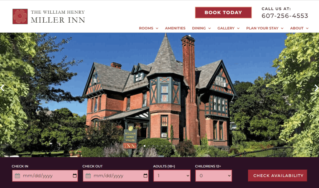 Homepage of The William Henry Miller Inn / millerinn.com
Link: https://millerinn.com/?utm_source=google%20my%20business&utm_medium=listing&utm_campaign=visit%20website
