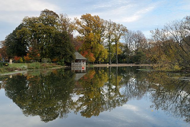 The Lake at Prospect Park / Wikipedia / King of Hearts 
Link: https://en.wikipedia.org/wiki/Prospect_Park_(Brooklyn)#/media/File:Prospect_Park_New_York_October_2015_003.jpg 
