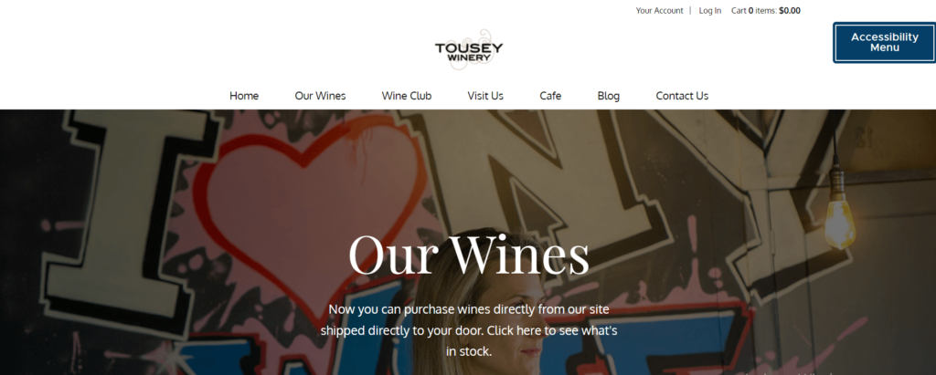 Homepage of Tousey Winery / touseywinery.com