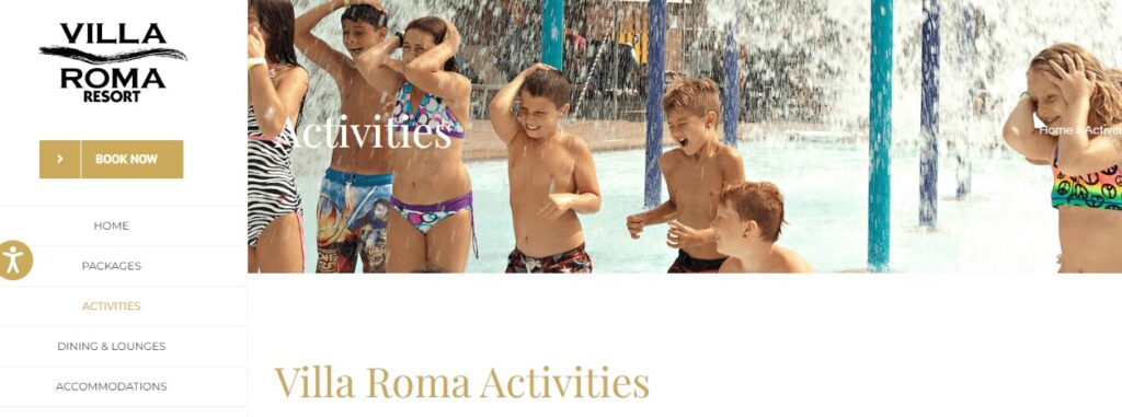 Homepage of Villa Roma Tubing adventure / https://villaroma.com/activities/