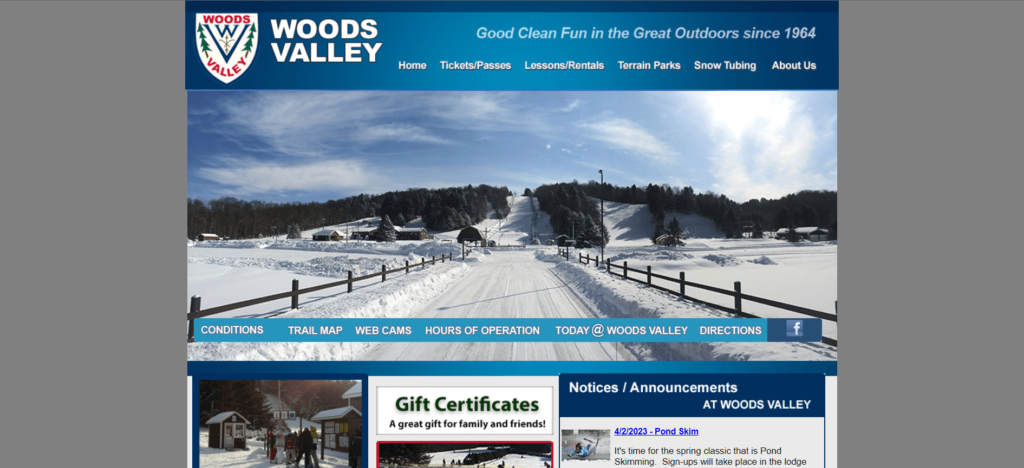 Homepage of Woods Valley Ski Area / woodsvalleyskiarea.com