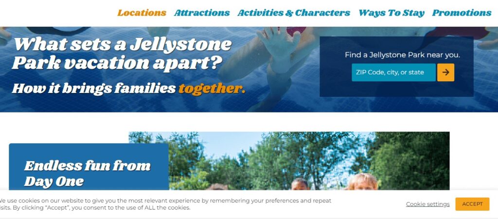 Homepage of Yogi Bear's Jellystone Park
Link: https://www.campjellystone.com/