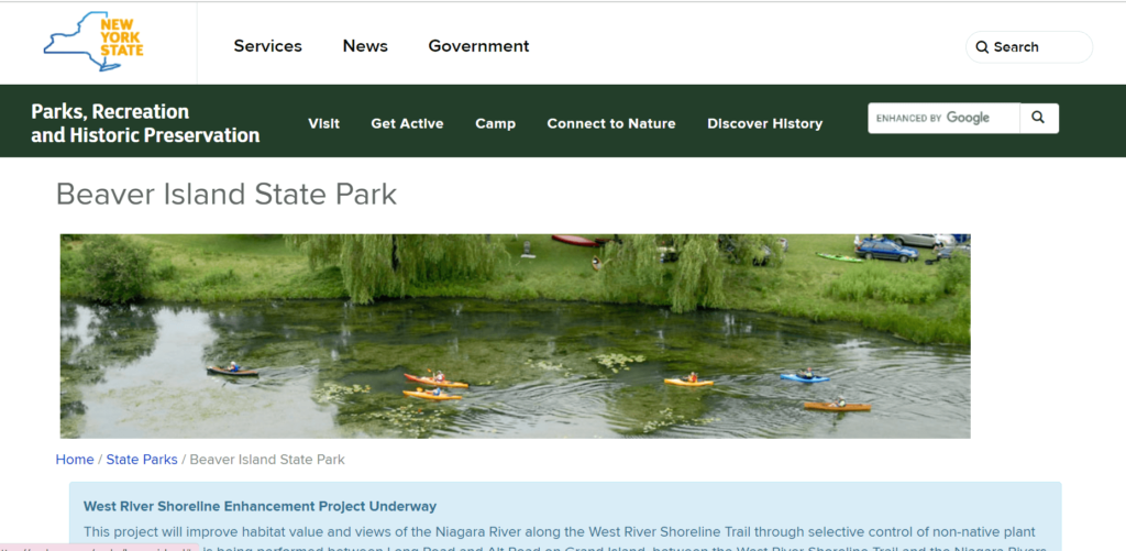 Homepage of the Beaver Island State Park / parks.ny.gov/parks/beaverisland